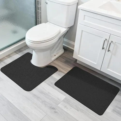 Vista 27 de Tapete de baño ultrafino, con base de goma, antideslizante, secado rápido, lavable a máquina, pelo bajo, absorbente, para ducha exterior, fregadero