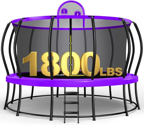 Vista 11 de Zupapa 1800LBS Capacity No-Gap Design 16 15 14 12FT Trampoline with Safety Enclosure Net and Non-Slip Ladder 10-Year Quality Assurance Perfect for