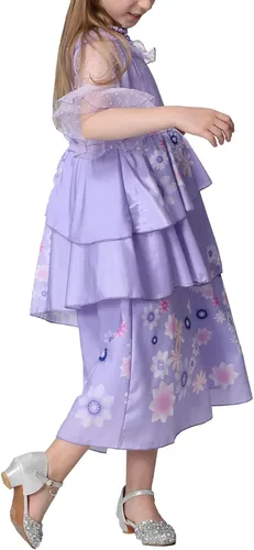 Vista 6 de Mirabel Isabella - Vestido de disfraz para niñas disfraz de princesa Madrigal vestido de Halloween con bolsa