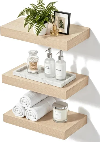 Vista 15 de Estantes flotantes de baño para pared, estantes de baño sobre el inodoro, estantes de pared y estante para libros, estante colgante, estantes