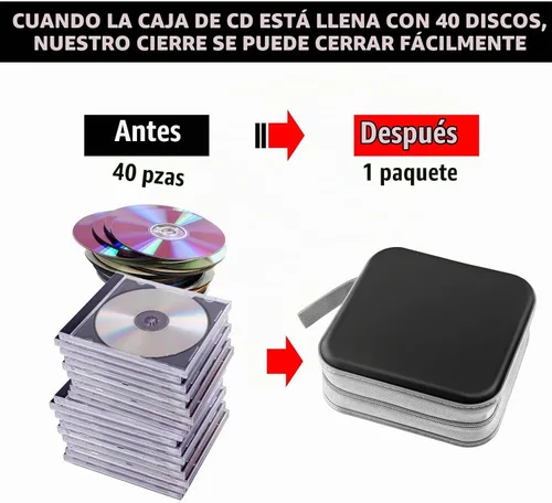 Vista 4 de Carpeta de CD/DVD de plástico duro con capacidad para 40 unidades Negro