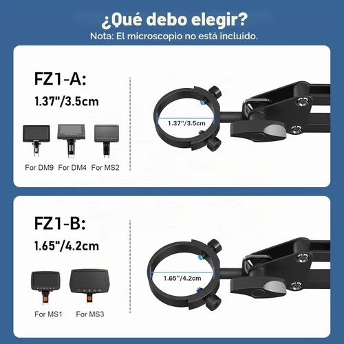 Vista 6 de Hayve Soporte de brazo para microscopio, soporte de metal ajustable