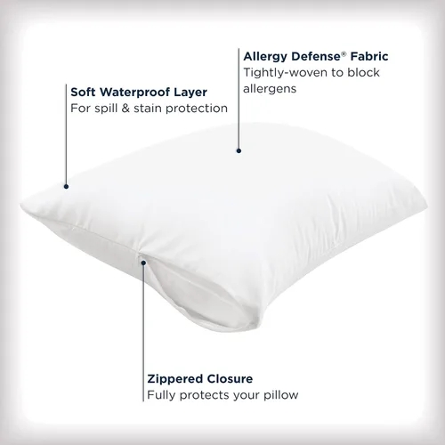 Vista 2 de AllerEase - Protector de almohada impermeable tamaño King, paquete de 2