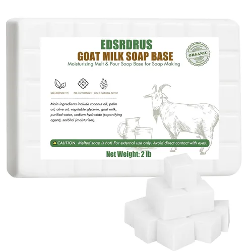 Vista 27 de EDSRDRUS Base de jabón aromática de 1 libra hecha a mano con aloe vera y aceite de coco, base de jabón hidratante para derretir y verter