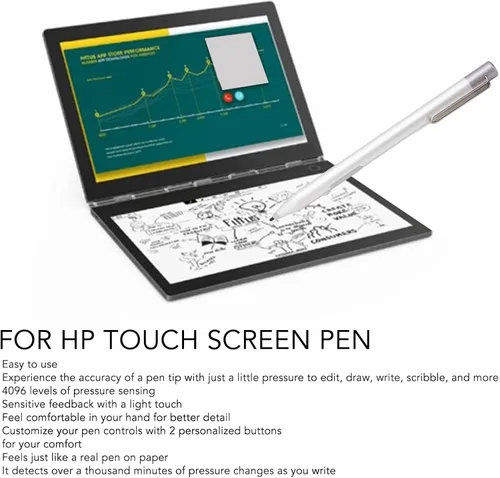 Vista 2 de Pluma para Envy X360 X360 Spectre X360, MPP1.51 4096 Nivel Presión Active Pen