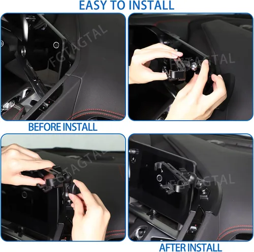 Vista 5 de Soporte de teléfono para automóvil para Chevrolet Corvette C8 2020-2025, soporte de teléfono celular para consola central, panel lateral de aire