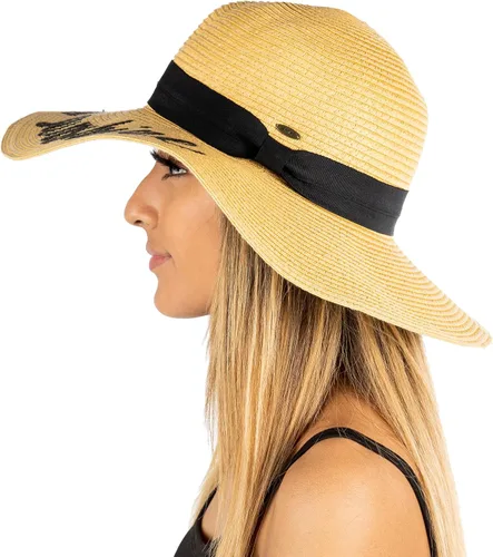 Vista 4 de Funky Junque Sombrero de sol para mujer con refranes bordados