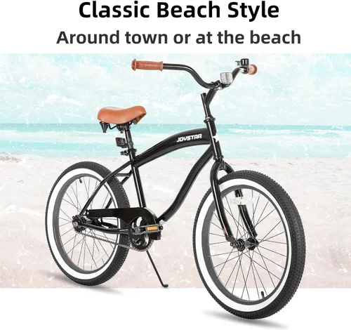 Vista 5 de JOYSTAR Bicicleta de crucero de playa de 20", 24", 26" para niñas, niños, hombres y mujeres, bicicletas de crucero para niños de una sola velocidad