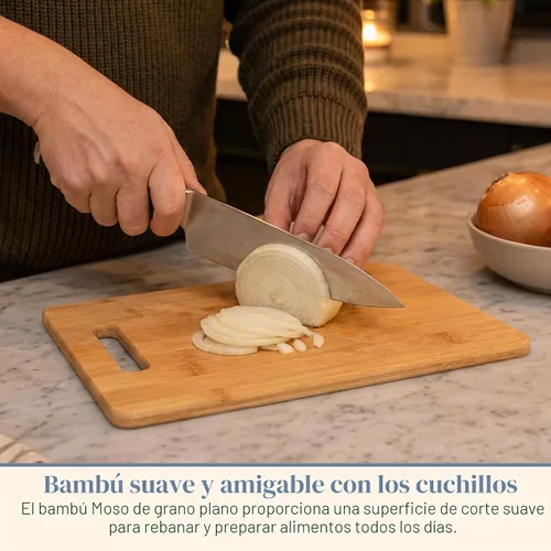 Vista 3 de Juego de tablas de cortar Totally Bamboo con 3 tablas de cortar reversibles para cocina