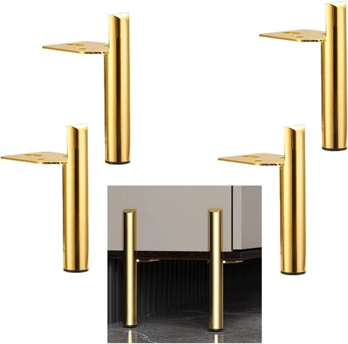 Vista 9 de Patas de muebles de 2 pulgadas, patas doradas para mesa de café, patas de muebles de metal de mediados de siglo para sofá, gabinete, otomana, juego