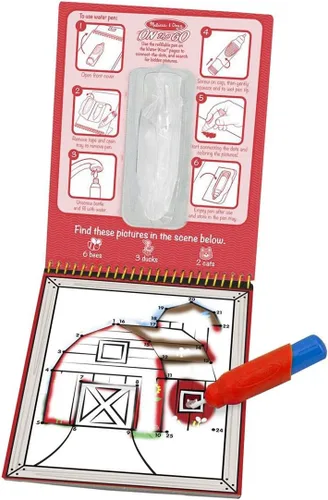 Vista 3 de Melissa & Doug On The Go Water Wow! Almohadillas de actividades reutilizables para revelar agua, paquete de 3, animales, conecta los puntos