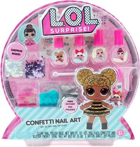 Vista 2 de L.O.L. Sorpresa Arte de uñas confeti por Horizon Group USA, Haz esmaltes de uñas personalizados DIY. Añade tatuajes, purpurina, gemas y más.