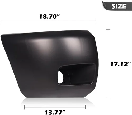 Vista 4 de G-PLUS Extremo del parachoques delantero compatible con Chevy Silverado 1500 2007-2013 frontal derecho e izquierdo con barra frontal imprimada