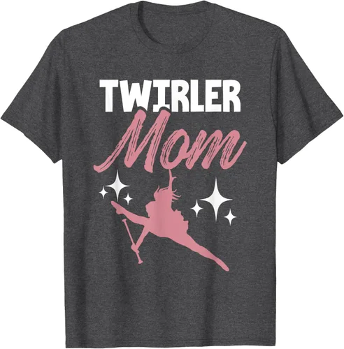 Vista 36 de Twirler Mom Baton Twirl Mother Majorette Twirling Camiseta, Negro, S
