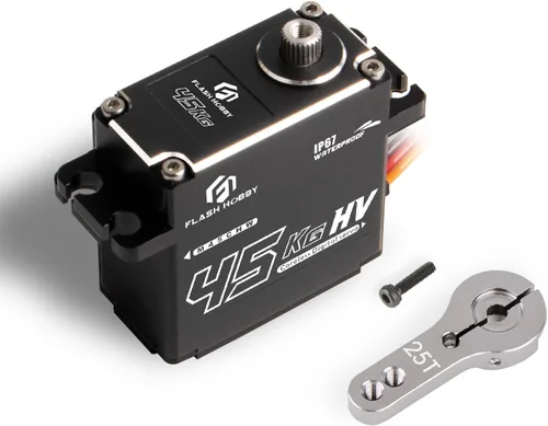 Vista 8 de Servo sin núcleo de 77.2 lbs de alto par de torsión servo de engranaje de metal completo, IP67 resistente al agua servo RC con ángulo de control