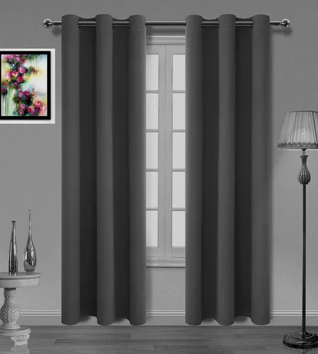 Vista 10 de MDS - Paneles de cortinas opacas para ventana, armarios de puertas de dormitorio, ojales sólidos en la parte superior, con aislamiento térmico