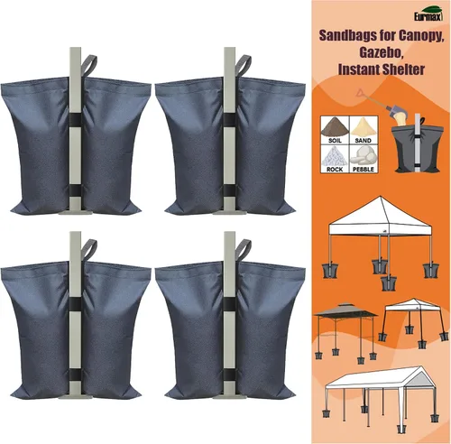 Vista 9 de Bolsas de peso Eurmax USA para tienda de campaña con dosel, bolsas de arena para toldo al aire libre instantáneo, patas de toldo, bolsas de arena