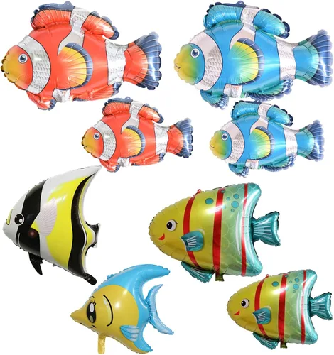 Vista 8 de 8 globos de animales marinos bajo el mar decoración de fiesta