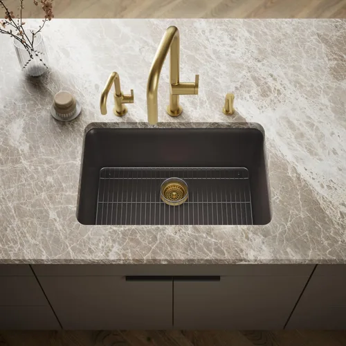 Vista 66 de Kohler K-8223-CM5 Cairn - Grifos para fregadero de cocina, color beige mate