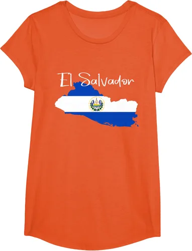 Vista 39 de Camiseta con la bandera de El Salvador, mapa de El Salvador, camiseta de Salvador para mujer