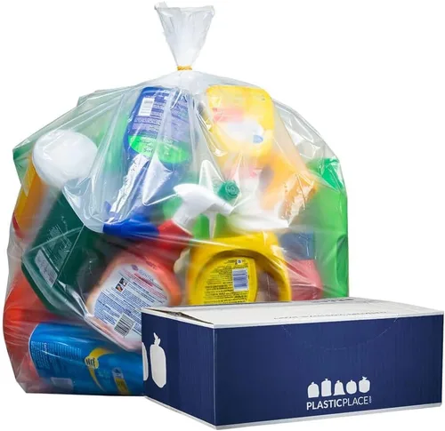 Vista 2 de Bolsas de basura 33 x 39 33 Gal transparente de 100/bolsas de 0.03 onzas líquidas