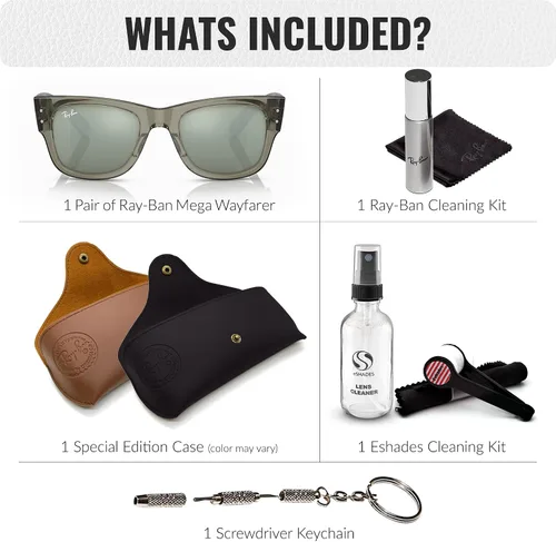 Vista 29 de Ray-Ban RB0840S MEGA WAYFARER Gafas de sol de forma cuadrada con kit oficial de gafas