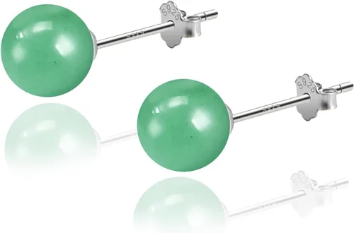 Vista 80 de Natural Stone Stud Earrings for Women 8mm Sterling Silver Genuine Gemstone Earrings Handmade Sterling Silver Crystal Stud Earrings for Women