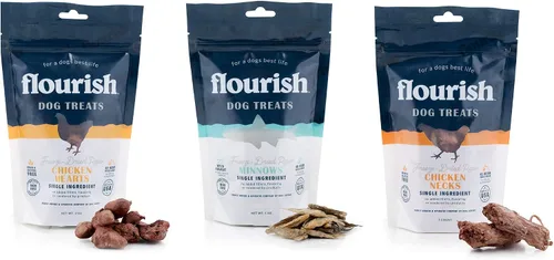 Vista 10 de Flourish Pets - Golosinas crudas liofilizadas para mascotas para perros (corazones de pollo, pequeño)