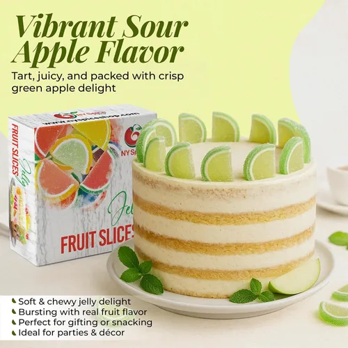 Vista 6 de NY Spice Shop Rebanadas de fruta de manzana – 1 libra de sabor cítrico masticable de gelatina de fruta de caramelo – Manzanas en rodajas a
