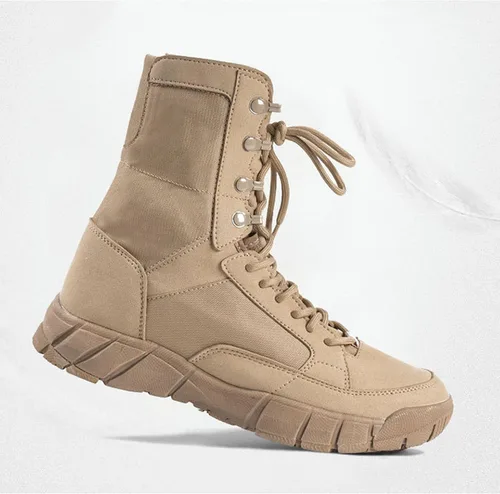 Vista 3 de Botas tácticas para hombre de 8 pulgadas, ligeras, botas de combate antifatiga, botas de trabajo tecnológicas para el desierto, botas de senderismo
