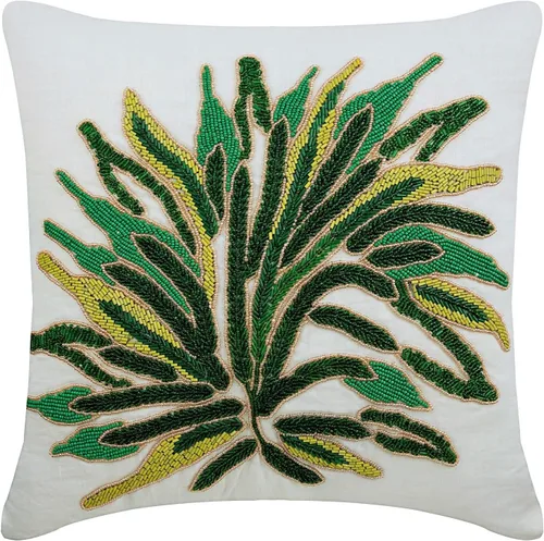 Vista 37 de The HomeCentric Fundas de almohada decorativas con bordes de 12 x 12 pulgadas Funda de cojín de seda de arte moderno Fundas de almohada verdes