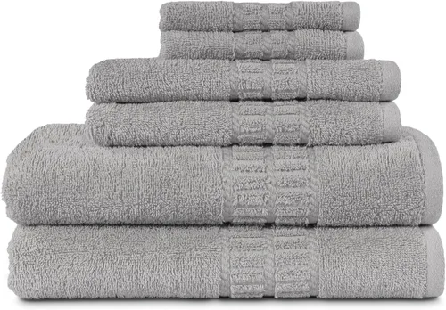 Vista 9 de MyPillow MyTowels - Juego de 6 toallas de baño, 100% algodón, suaves y absorbentes, para baño, 2 toallas de baño, 2 toallas de mano, 2 paños