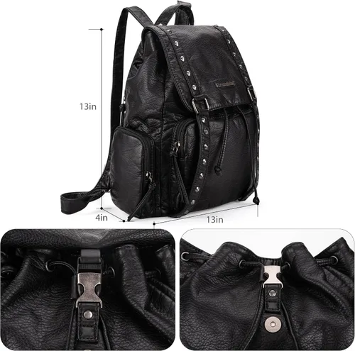 Vista 4 de Montana West Mochila para mujer Western Trendy Satchel Backpack, Negro -, Mochilas de viaje