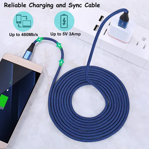Vista 6 de Costyle - Cargador de pared USB doble, paquete de 3 unidades en total de 30 W USB con cable USB C de 10 pies de largo, compatible con Samsung Galaxy
