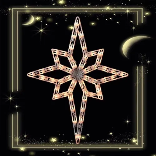 Vista 5 de LAMPHOME Paquete de 4 luces iluminadas con diseño de Feliz Navidad, lazo, Papá Noel, estrella de Belén, decoración de ventana para Navidad, fiesta