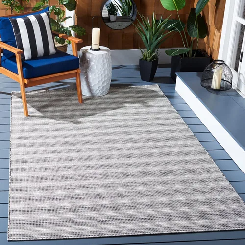 Vista 17 de SAFAVIEH Hampton Collection - Alfombra lavable para exteriores de 2 x 9 pies, color marfil y gris, no desprende pelusa y fácil de limpiar, ideal