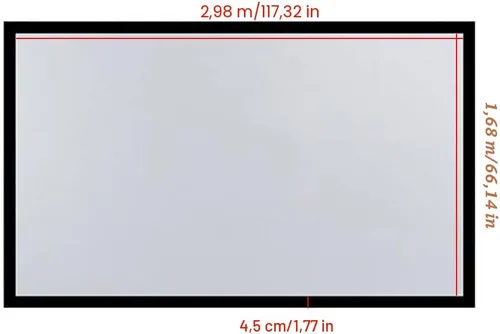 Vista 6 de Pantalla de proyector 16:9 de 130 pulgadas, proyección automática diagonal eléctrica montada en la pared, lienzo HD, pantalla de proyección