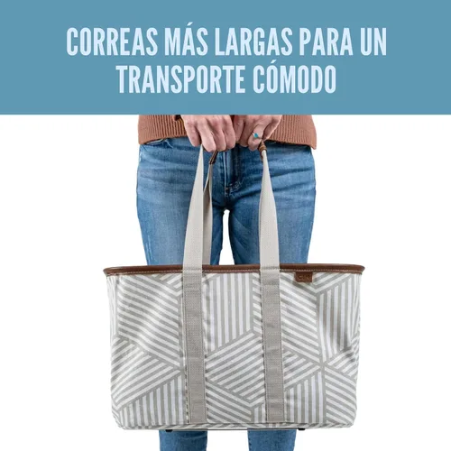 Vista 7 de CleverMade Collapsible LUXE Tote, 30L Foldable Grocery Shopping Bag, Reusable
