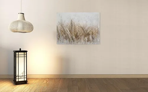 Vista 4 de YHSKY ARTS Lienzo de trigo texturizado pintado a mano para decoración rústica de cocina y sala de estar grande