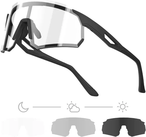 Vista 6 de Lentes de ciclismo fotocromáticos, UV400 TR90, marco para equitación, correr, béisbol, pesca, conducción para hombres y mujeres