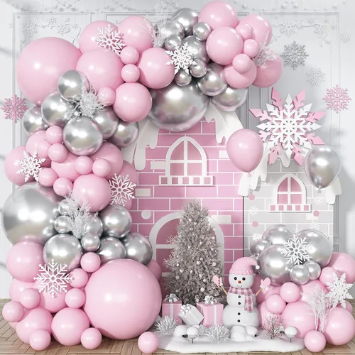 Vista 23 de Kit de arco de globos rosa y azul, kit de guirnalda de 100 globos azul claro rosa macarrón para revelación de género, globos de diferentes tamaños