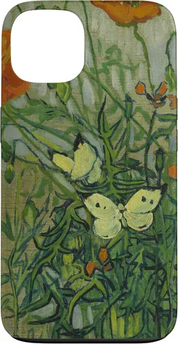 Vista 7 de Vincent Van Gogh - Carcasa para iPhone 17, diseño de mariposas y amapolas