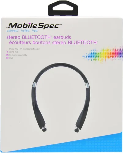 Vista 6 de MobileSpec MBS11182 - Auriculares estéreo con Bluetooth, color negro