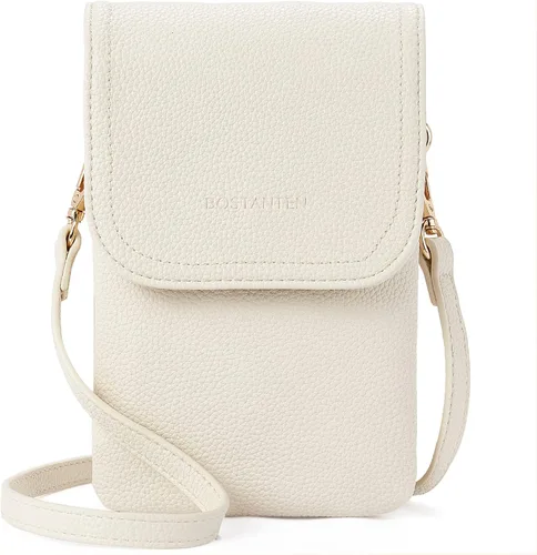 Vista 12 de Bolso bandolera pequeño de piel vegana BOSTANTEN para mujer, con diseño de cartera para celular, con correa ajustable A-01-retro Marrón