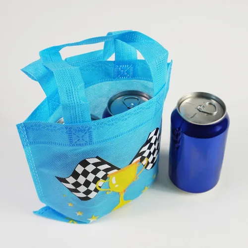 Vista 3 de BANBALLON 20 bolsas de recuerdo de fiesta de autos de carreras, no tejidas, bolsas de regalo para cumpleaños de niños, fiestas temáticas