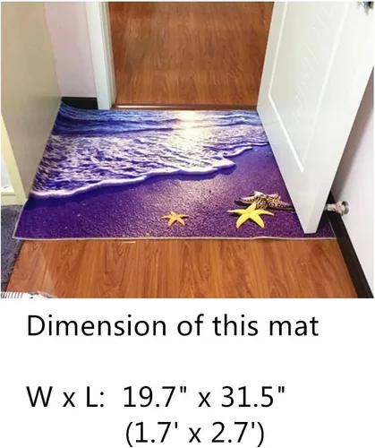 Vista 3 de Alfombra antiderrapante delgada, con impresión 3D, para salón, recámara, cocina, cuarto de baño, de ZaH