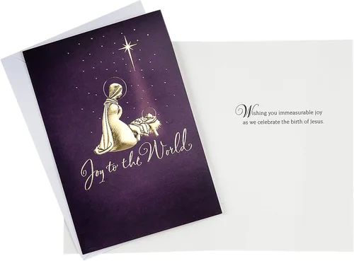 Vista 3 de Hallmark Image Arts - Surtido de tarjetas de Navidad religiosas en caja (4 diseños, 24 tarjetas de Navidad con sobres)