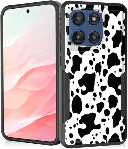 Vista 108 de Funda para Moto G Play 4G 2024, resistente de doble capa híbrida de policarbonato duro, goma suave, a prueba de golpes, funda protectora resistente