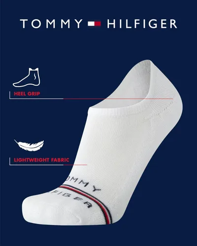 Vista 2 de Tommy Hilfiger Calcetines invisibles para hombre - Paquete de 6 mezcla de algodón elásticos suaves acolchados casuales atléticos deportivos forros