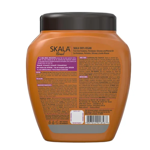 Vista 2 de SKALA Mais Crespos Crema de tratamiento 2 en 1 y acondicionador sin enjuague, desenredante e hidratación para cabello rizado y rizado, 35.2 onzas